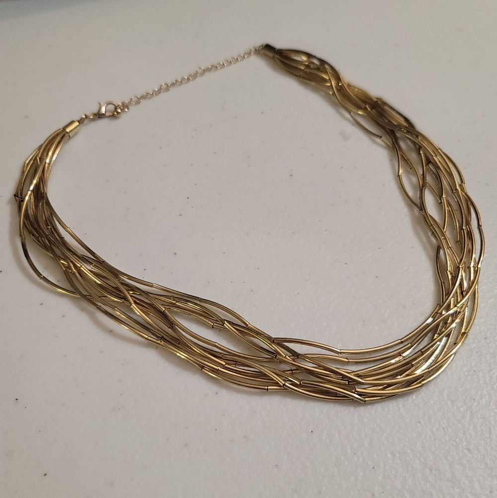 Liquid Gold Costume Necklace, Vintage, Estate